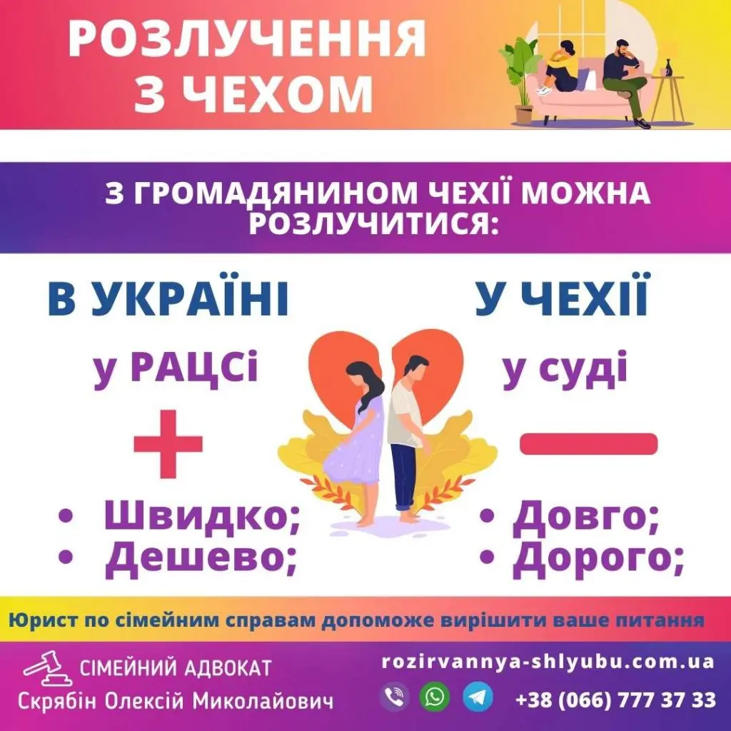 Розлучення з чехом — консультація адвоката Розлучення з чехом в Україні та Чехії