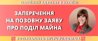Заперечення на позовну заяву про поділ майна – юридична допомога адвоката